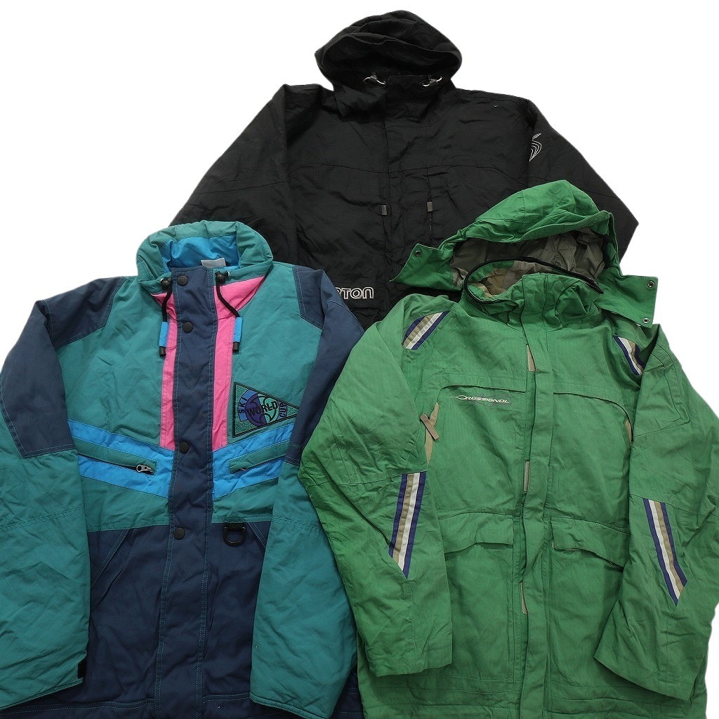 古着卸 まとめ売り スキー ジャケット 3枚セット (メンズ L ) バートン BURTON マルチカラー 中古 古着 ND4818