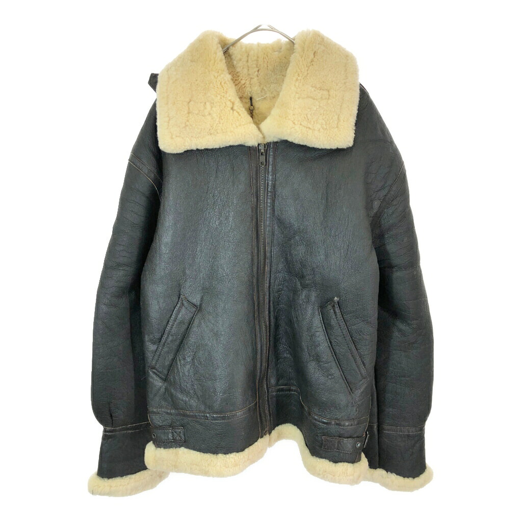 TYPE B-3 ムートンレザーフライトジャケット ミリタリー ブラウン(メンズ 4)中古 古着 X3284｜YAMAHISA USEDCLOTHINGSHOP