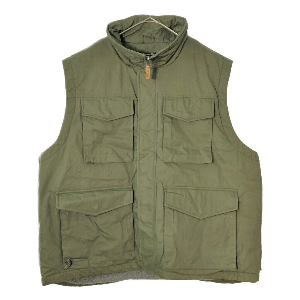 Eddie Bauer エディーバウアー フリースベスト アウトドア モスグリーン(メンズ L)中古 古着 X3312