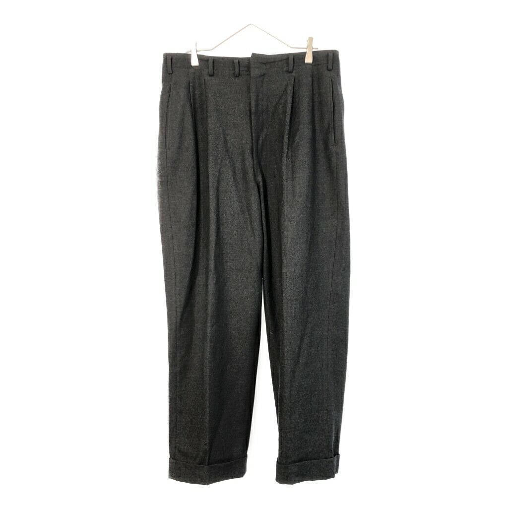 50年代 2タック ウール スラックスパンツ ヴィンテージ ブラック(メンズ W35相当)中古 古着 X3373