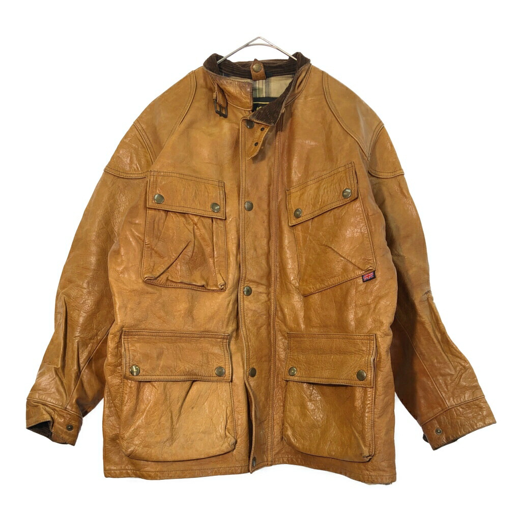 イタリア製 Belstaff ベルスタッフ PANTHER パンサー レザーモーターサイクルジャケット バイクウェア ブラウン(メンズ L)中古 古着 X3374｜YAMAHISA USEDCLOTHINGSHOP