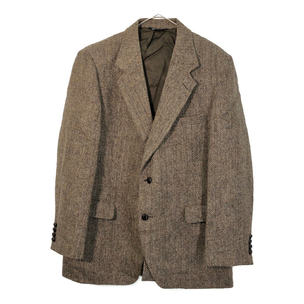 90年代 USA製 KUPPENHEIMER Harris Tweed ハリスツイード テーラードジャケット ベージュ(メンズ M)中古 古着 X3429