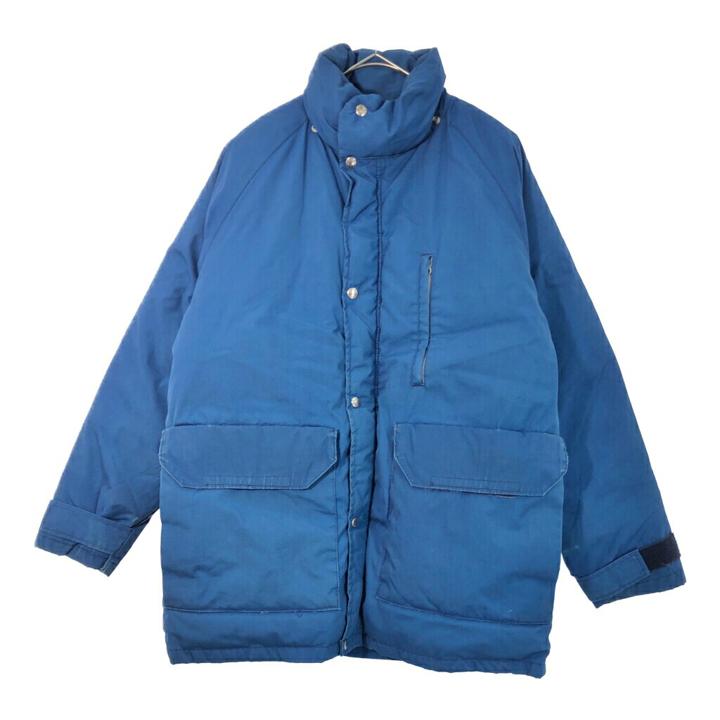 70年代 USA製 THE NORTH FACE ノースフェイス ダウンジャケット ヴィンテージ アウトドア 茶タグ ブルー(メンズ M)中古 古着 X3439