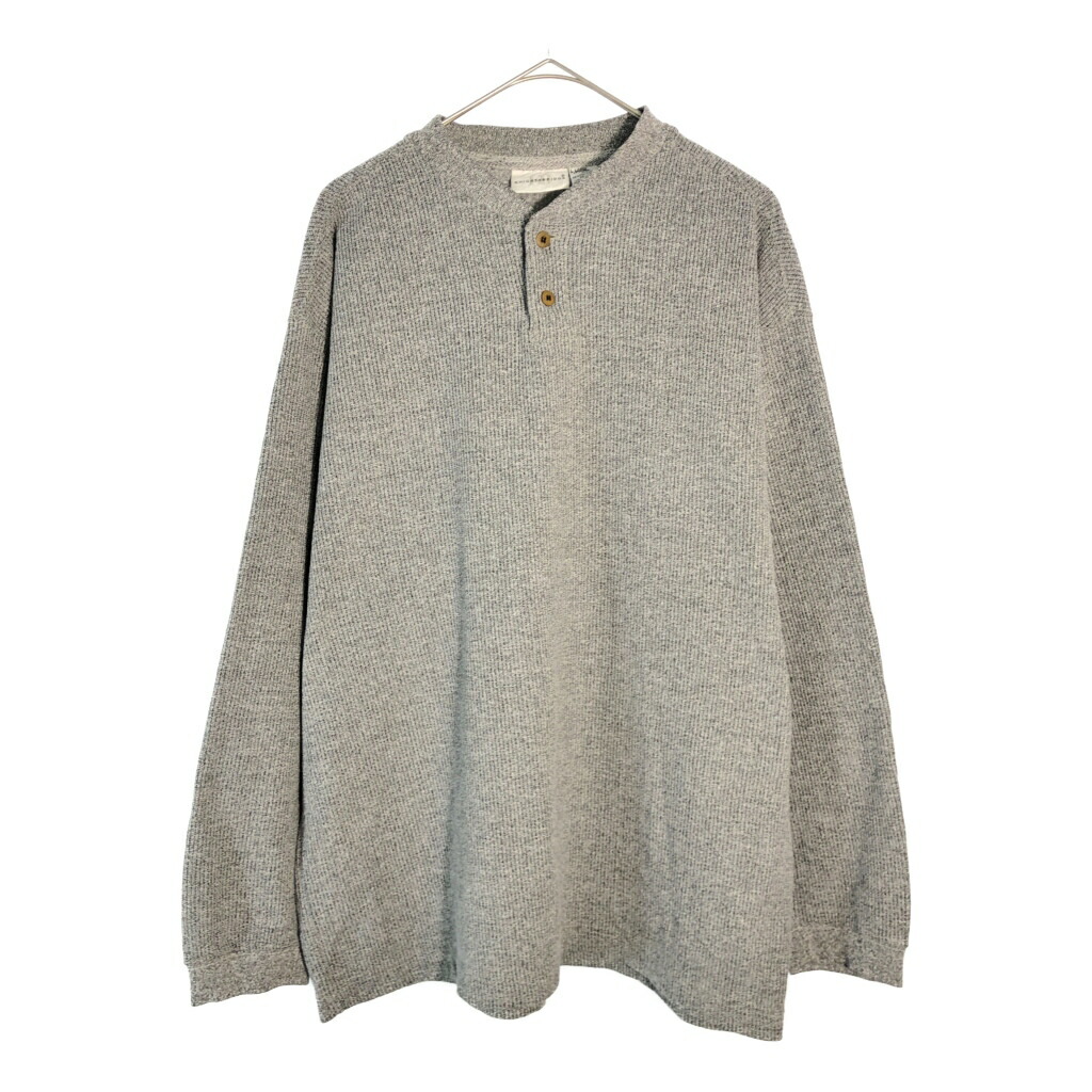 90年代 KNIGHTS BRIDGE ヘンリーネック 長袖Tシャツ グレー(メンズ L)中古 古着 X4386