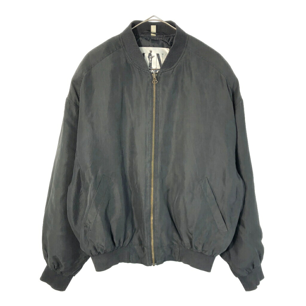 90年代 MEN's FASHION CLUB シルク ブルゾンジャケット ブラック(メンズ M)中古 古着 X3841 6,270円