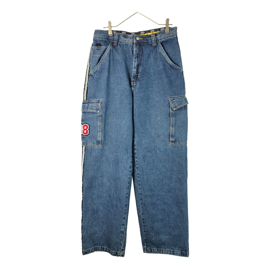 00年代 OTB バギーデニムカーゴパンツ ブルー(メンズ W34 L34)中古 古着 X3967
