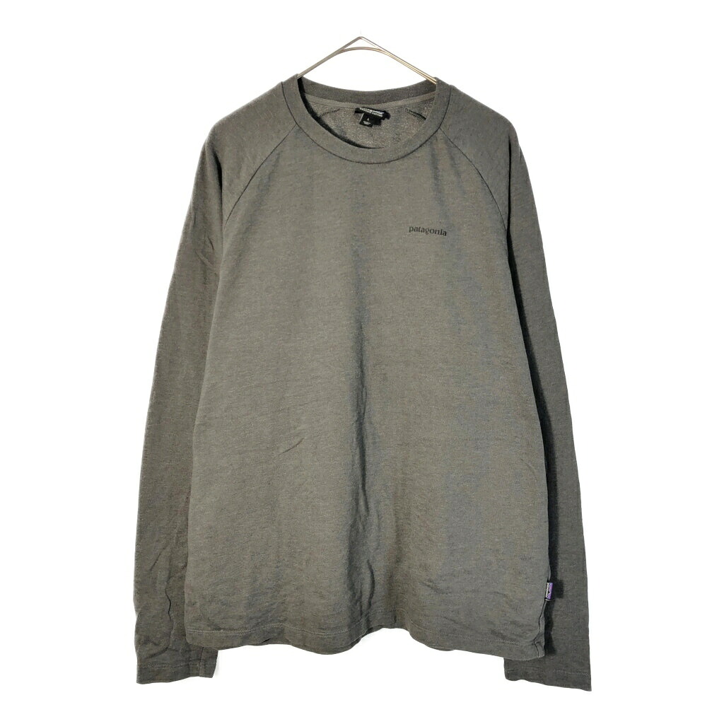 patagonia パタゴニア オーガニックコットン 長袖Tシャツ アウトドア グレー(メンズ L)中古 古着 X4020