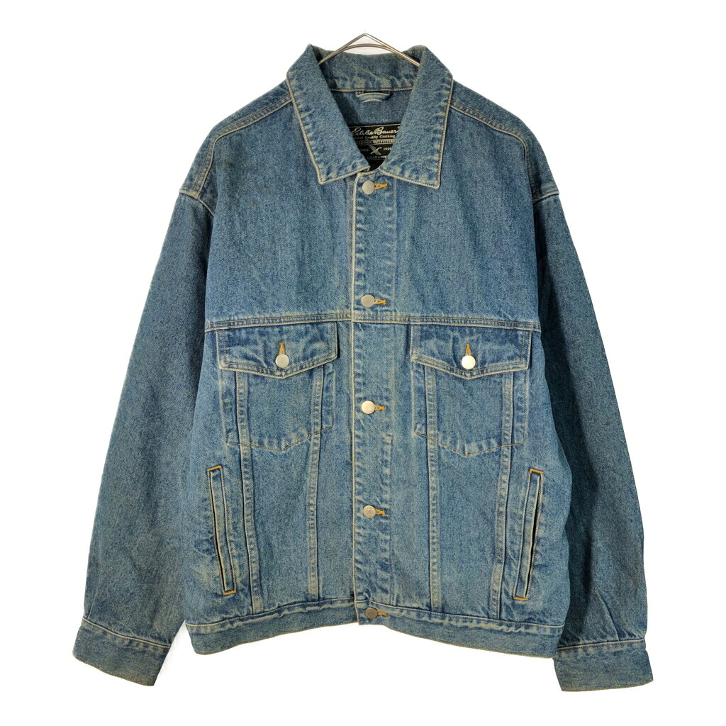 Eddie Bauer エディーバウアー デニムジャケット アウトドア ブルー(メンズ M)中古 古着 X4034