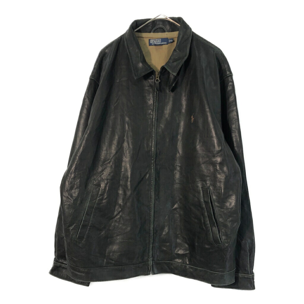 Polo by Ralph Lauren ポロ ラルフローレン レザースイングトップ ブラック(メンズ XL)中古 古着 X4065｜YAMAHISA USEDCLOTHINGSHOP
