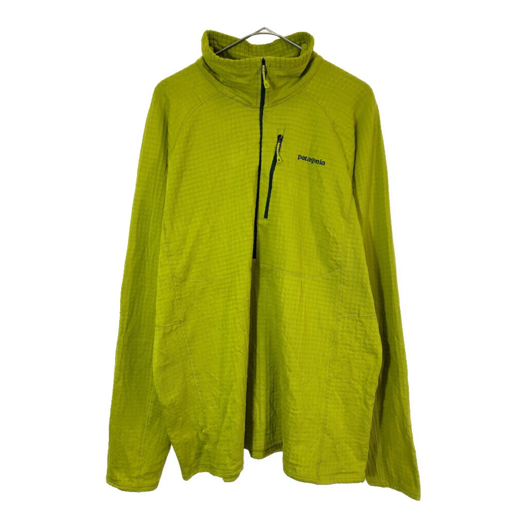 patagonia パタゴニア レギュレーター R1 ハーフジップ フリースジャケット アウトドア ライトグリーン(メンズ XL)中古 古着 X4143