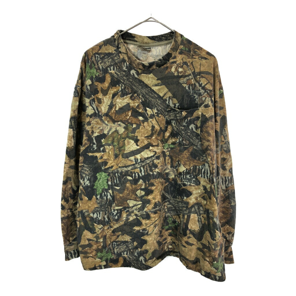 JERZEES ジャージーズ Outdoors リアルツリーカモ 長袖Tシャツ 迷彩(メンズ L)中古 古着 X4150