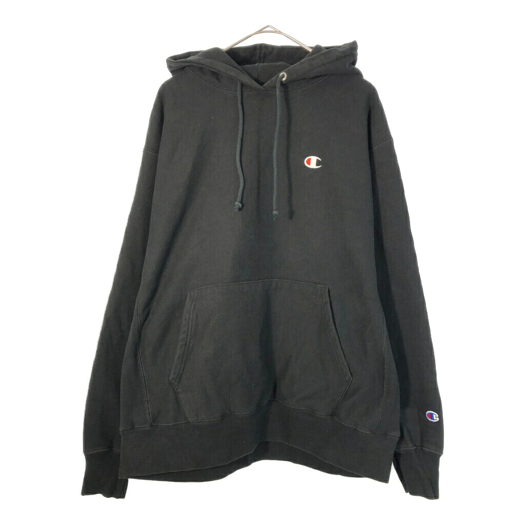 Champion チャンピオン REVERSE WEAVE リバースウィーブ ワンポイントロゴ スウェット パーカー ブラック(メンズ LARGE)中古 古着 X4232 4,296円