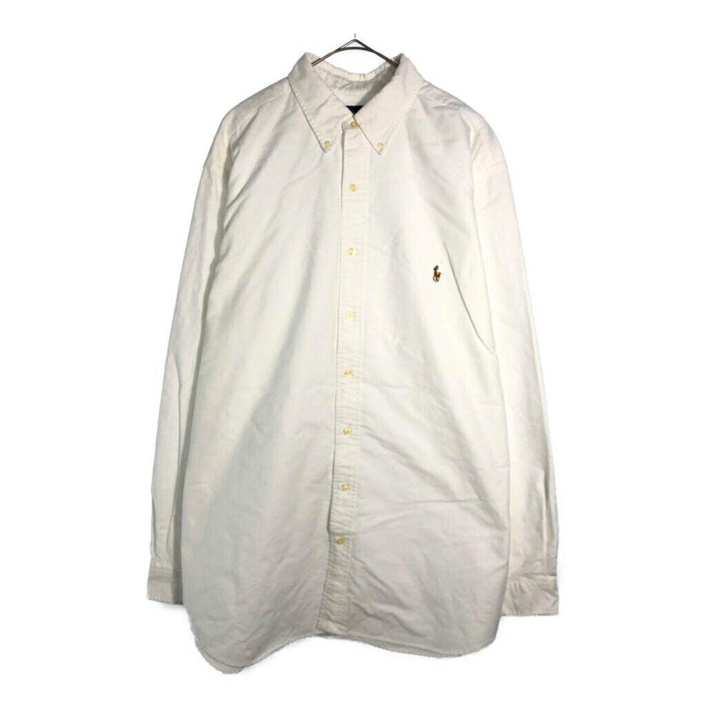 Polo by Ralph Lauren ポロ ラルフローレン ボタンダウン 長袖シャツ ホワイト(メンズ XL)中古 古着 X4322
