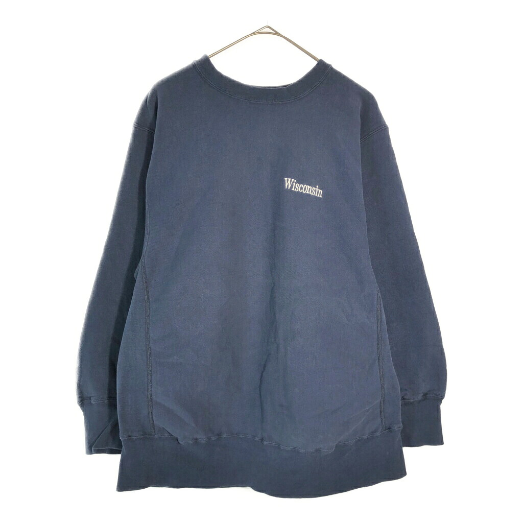 80年代 USA製 Champion チャンピオン REVERSE WEAVE リバースウィーブ スウェット カレッジ ネイビー(メンズ X-LARGE)中古 古着 X4407｜YAMAHISA USEDCLOTHINGSHOP