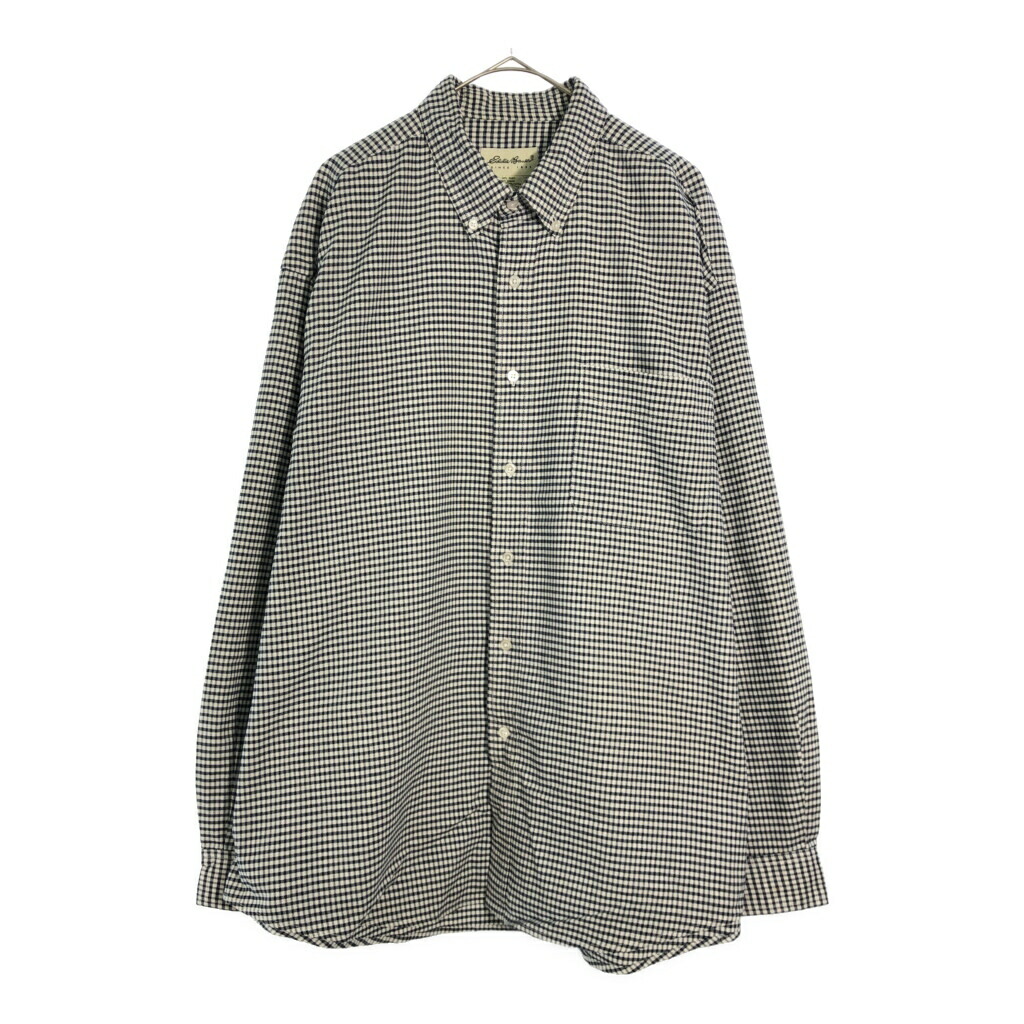 90年代 Eddie Bauer エディーバウアー ボタンダウン 長袖シャツ アウトドア ギンガムチェック(メンズ XL)中古 古着 X4334