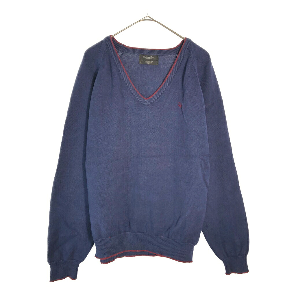 90年代 USA製 Christian Dior Monsieur クリスチャン ディオール ムッシュ Vネック コットンニットセーター(メンズ M)中古 古着 X4457｜YAMAHISA USEDCLOTHINGSHOP