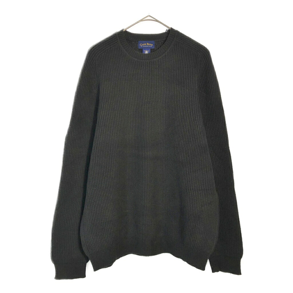 CLUB ROOM ローゲージニット コットンセーター ブラック(メンズ L)中古 古着 X4491