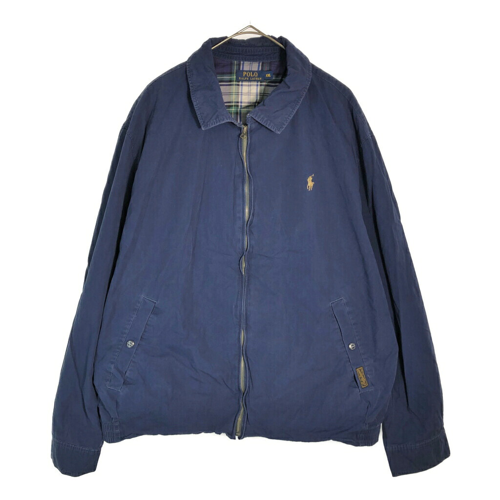 Polo by Ralph Lauren ポロ ラルフローレン スイングトップ 大きいサイズ ネイビー(メンズ XXL)中古 古着 X4527|YAMAHISA USEDCLOTHINGSHOP