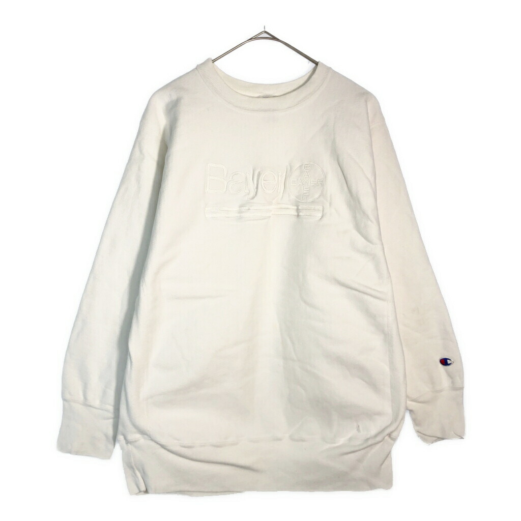 90年代 Champion チャンピオン REVERSE WEAVE リバースウィーブ スウェット BAYER バイエル 企業ロゴ(メンズ X-LARGE)中古 古着 X4528