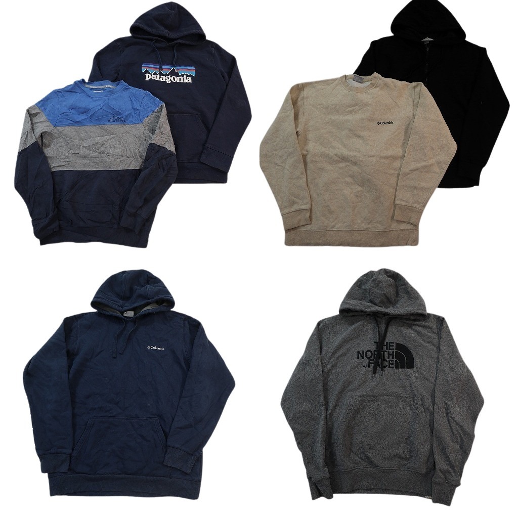 古着卸 まとめ売り アウトドアブランドMIX スウェット 6枚セット (メンズ S /M ) パタゴニア ノースフェイス コロンビア 中古 古着 ND8075