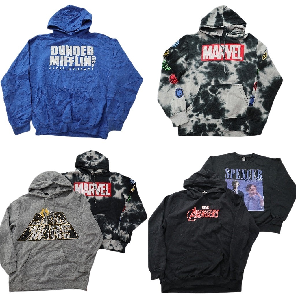 古着卸 まとめ売り 映画・ドラマ スウェット 6枚セット (メンズ M /L /3XL ) マーベル アベンジャーズ スターウォーズ 中古 古着 ND8116