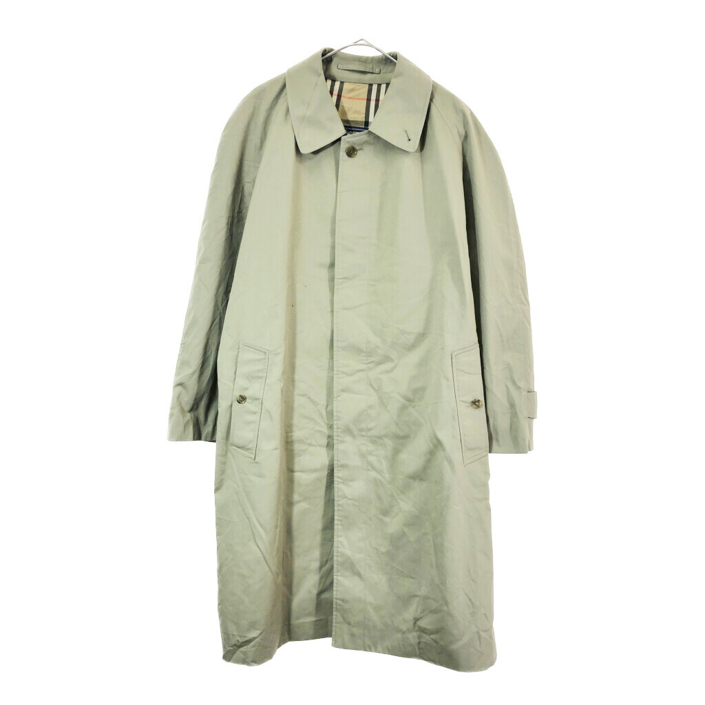 80年代 Burberrys バーバリーズ バルマカーンコート ステンカラーコート ベージュ(メンズ 48 R)中古 古着 X4716