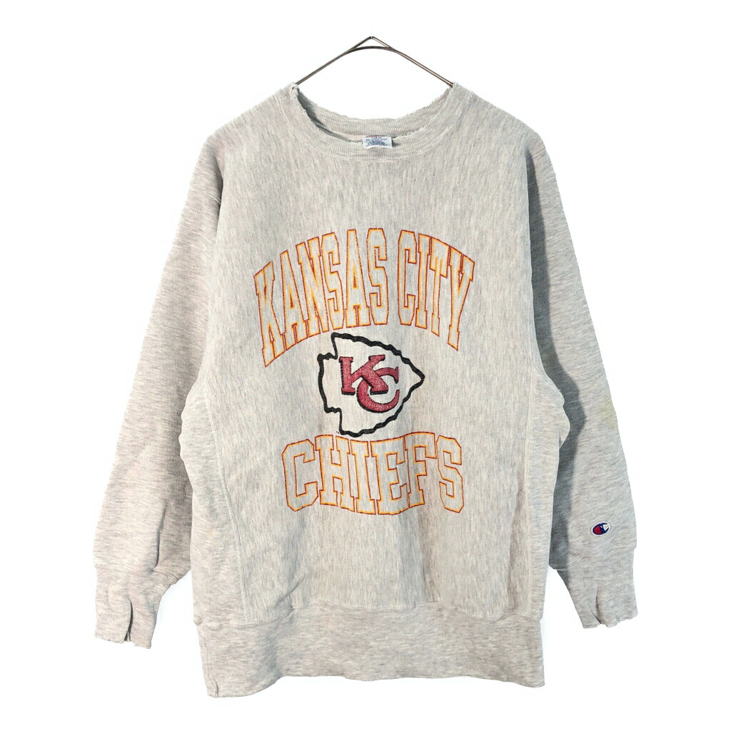 90年代 Champion チャンピオン REVERSE WEAVE リバースウィーブ NFL カンザスシティ・チーフス スウェット(メンズ L)中古 古着 X4733｜YAMAHISA USEDCLOTHINGSHOP