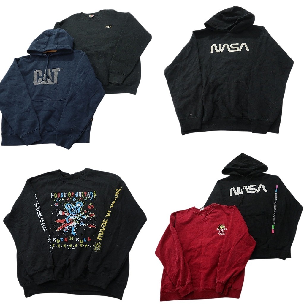 古着卸 まとめ売り 企業 スウェット 6枚セット (メンズ M /L ) CAT NASA ディズニーコカ・コーラ 中古 古着 ND8535