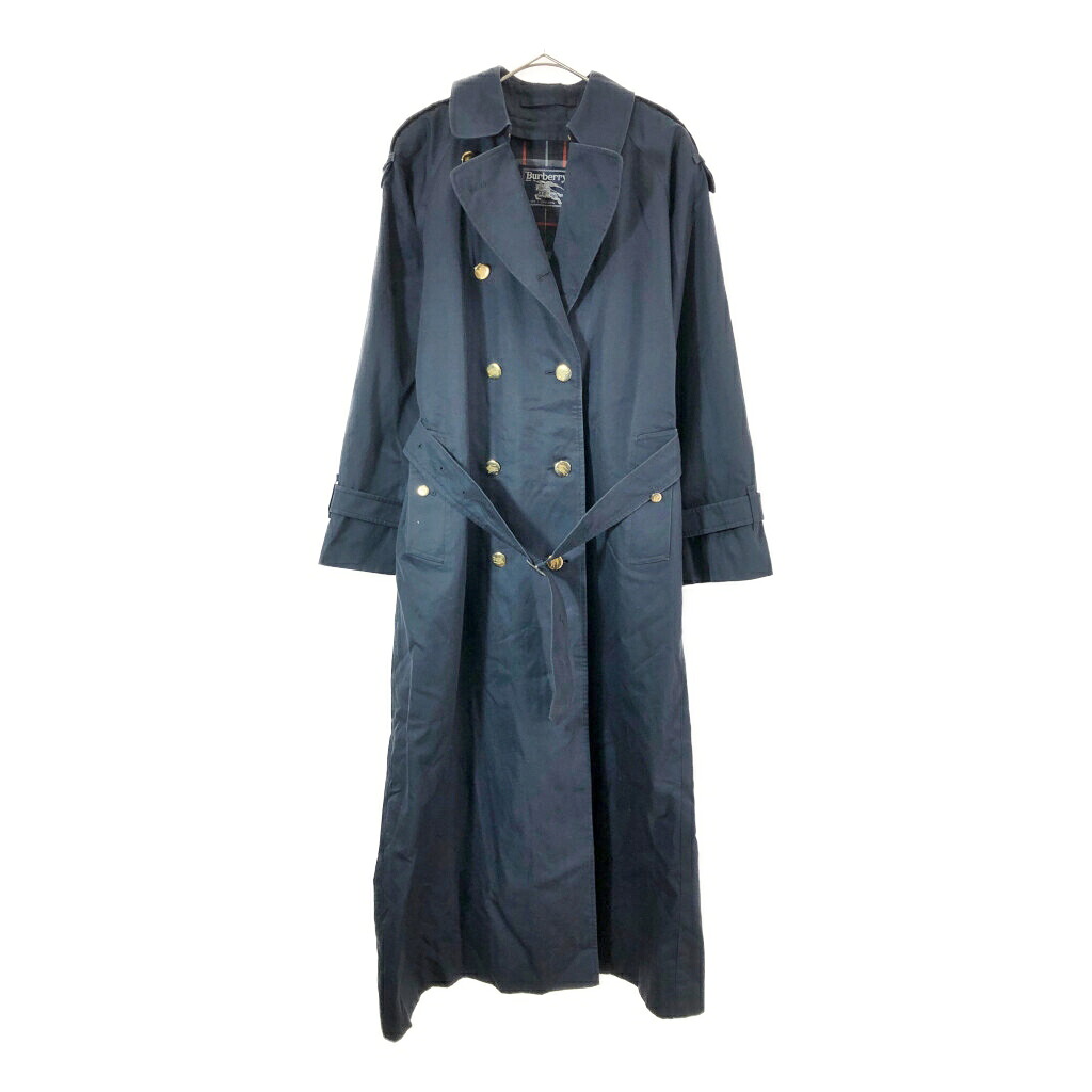 80年代 Burberrys バーバリーズ トレンチコート ネイビー(レディース 8)中古 古着 X4779