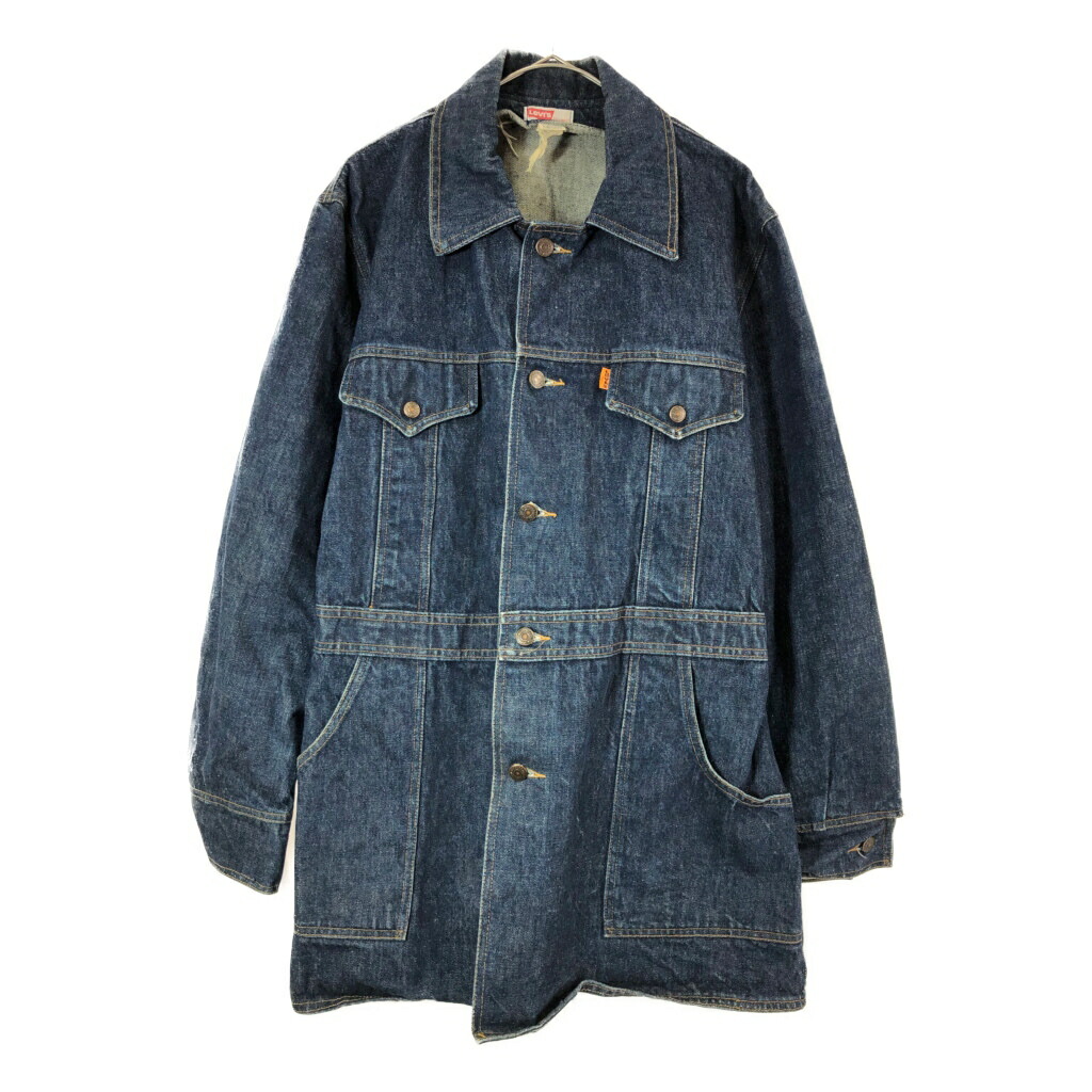 70年代 Levi's リーバイス デニムブッシュジャケット ヴィンテージ インディゴブルー(メンズ X-LARGE)中古 古着 X4792