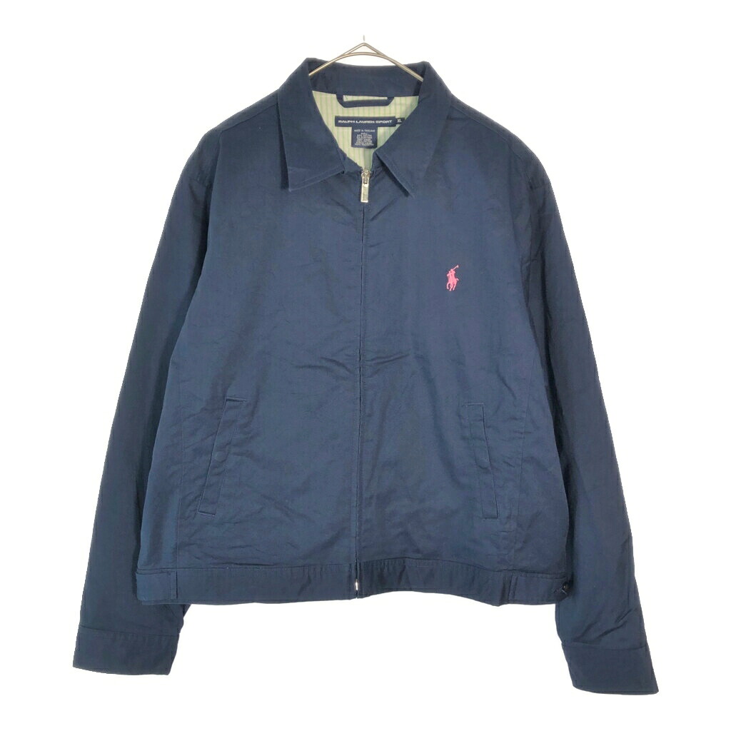 90年代 RALPH LAUREN SPORT ラルフローレン スポーツ スイングトップ ネイビー(レディース XL)中古 古着 X4873|YAMAHISA USEDCLOTHINGSHOP