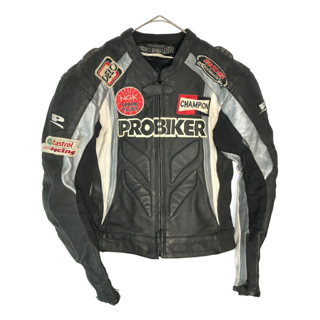 PROBIKER モトクロスジャケット バイクウェア モーターサイクル ブラック(メンズ 50)中古 古着 X5203|YAMAHISA USEDCLOTHINGSHOP