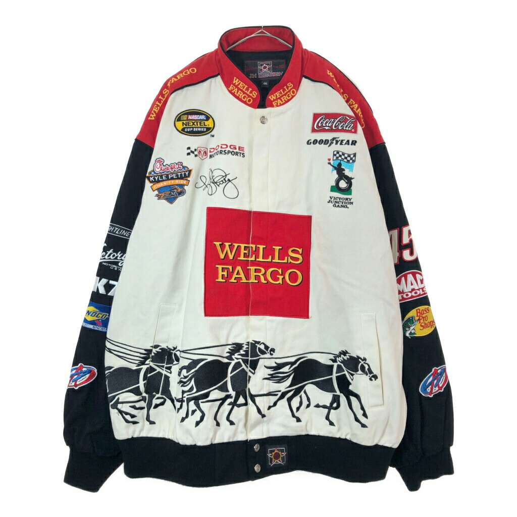 JH DESIGN JH デザイン NASCAR ナスカー レーシングジャケット 大きいサイズ(メンズ 4XL)中古 古着 X5212