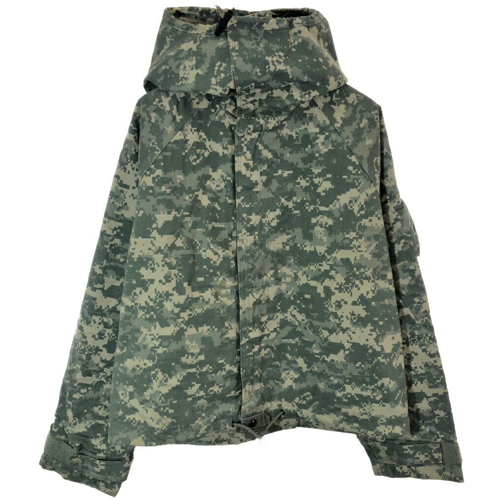 米軍実物 U.S.ARMY ケミカルプロテクティブジャケット ミリタリー UCPカモ セージグリーン(メンズ SMALL SHORT)中古 古着 X5222
