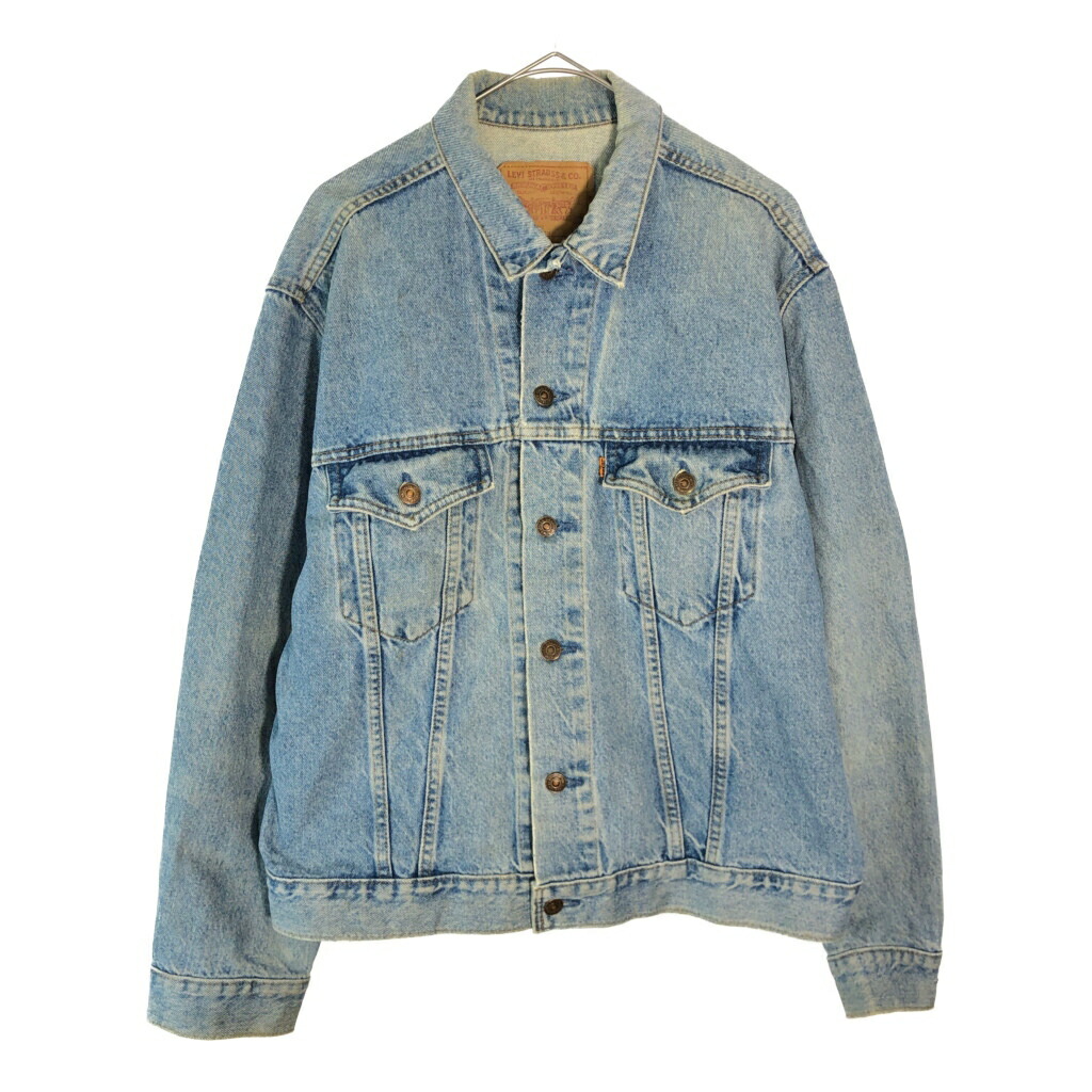 90年代 Levi's リーバイス 75505-0212 デニムトラッカージャケット ブルー(メンズ 44)中古 古着 X5304