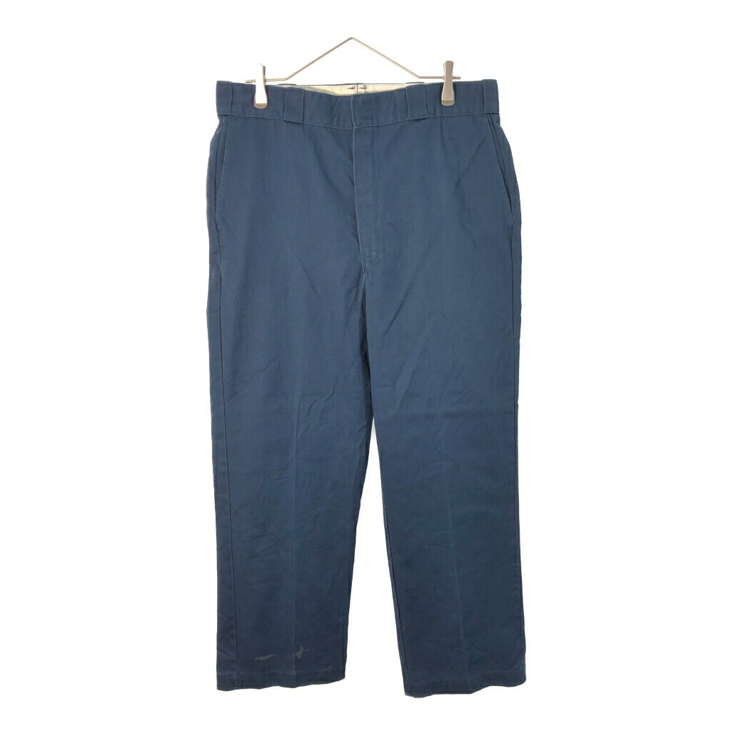 90年代 USA製 Dickies ディッキーズ 874 ワークパンツ ネイビー(メンズ W36 L30)中古 古着 X5378
