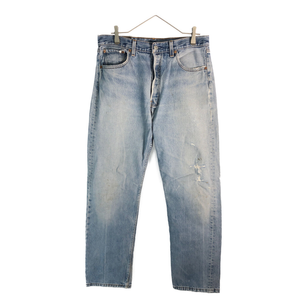 90年代 USA製 Levi's リーバイス 501 デニムパンツ ブルー(メンズ W34 L32)中古 古着 X5412