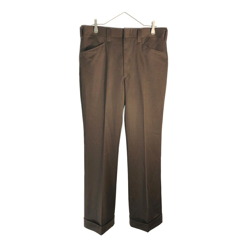 70年代 HIGGINS SLACKS スラックスパンツ ヴィンテージ ブラウン(メンズ W34相当)中古 古着 X5414