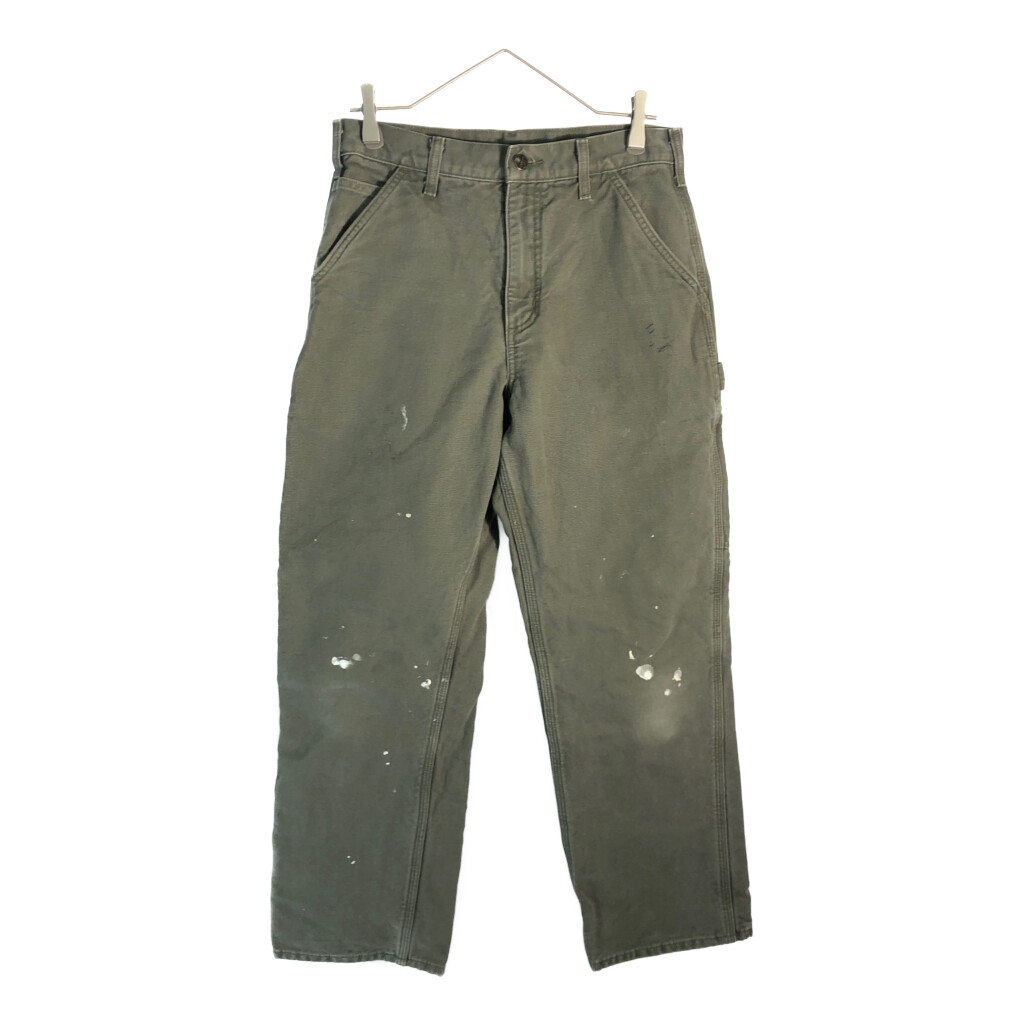 Carhartt カーハート ダックペインターパンツ ワーク ペンキ飛び オリーブ(メンズ W31 L30)中古 古着 X5422
