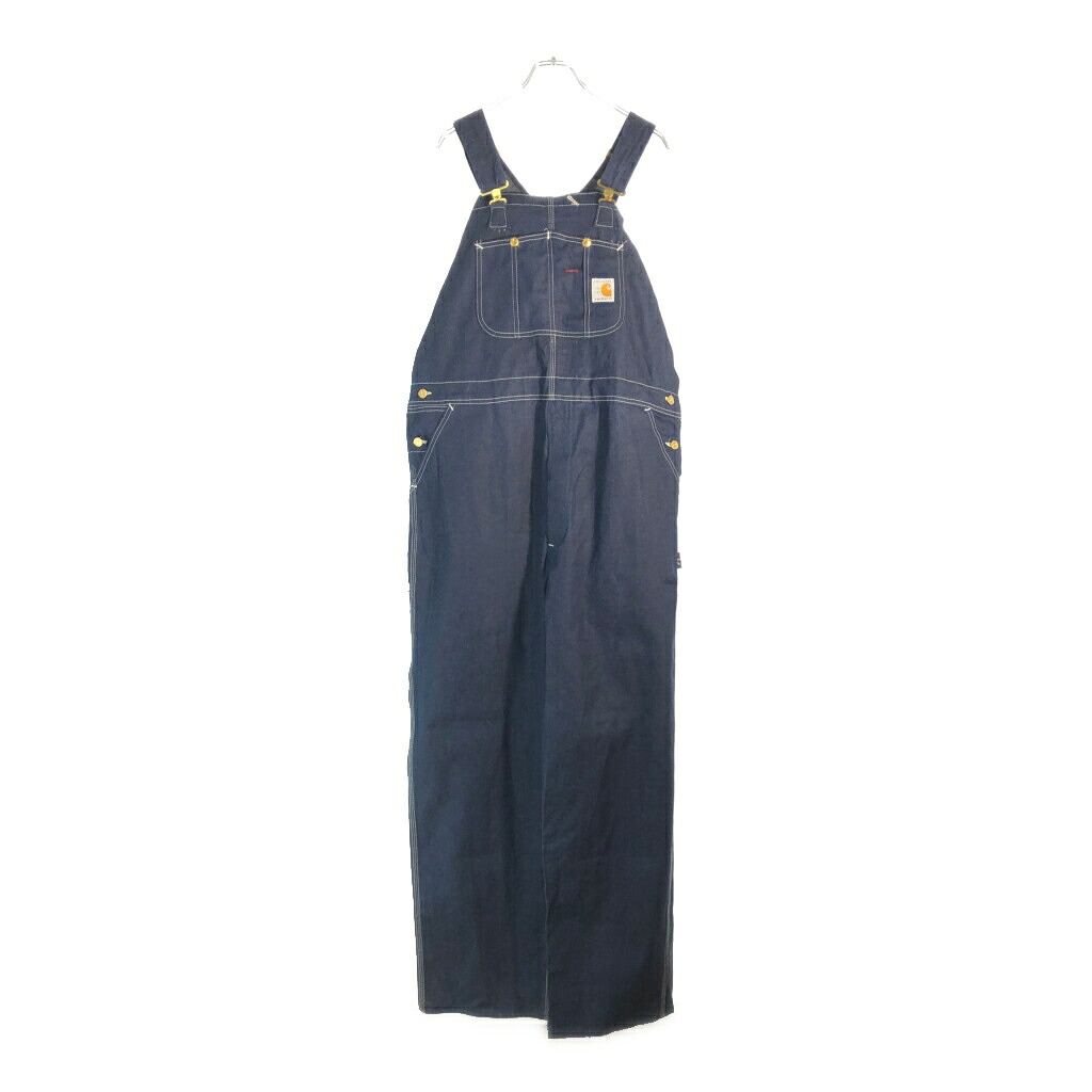 デッドストック 80年代 USA製 Carhartt カーハート デニム ビブオーバーオール 大きいサイズ(メンズ W42 L32)中古 古着 X5427
