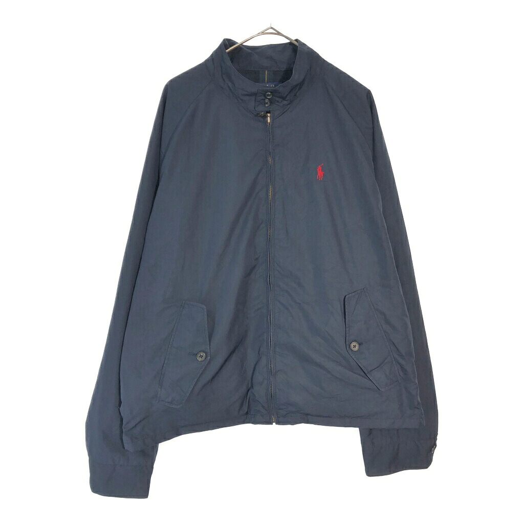 Polo by Ralph Lauren ポロ ラルフローレン ハリントンジャケット スイングトップ ネイビー(メンズ XL)中古 古着 X5491｜YAMAHISA USEDCLOTHINGSHOP