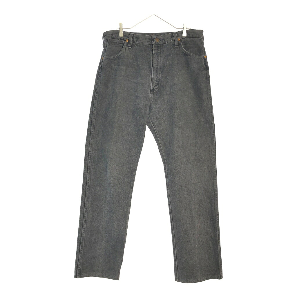80年代 USA製 Wrangler ラングラー 13MWZPB デニムパンツ 先染め ブラック(メンズ W36 L34)中古 古着 X5524