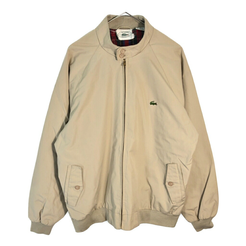 80年代 IZOD LACOSTE アイゾッド ラコステ ハリントンジャケット ベージュ(メンズ L)中古 古着 X5749｜YAMAHISA USEDCLOTHINGSHOP
