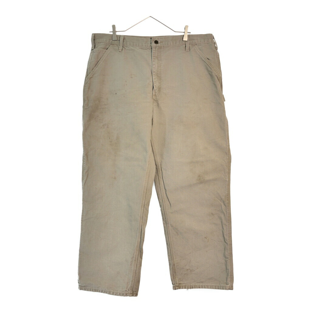 00年代 Carhartt カーハート ダック ペインターパンツ 大きいサイズ カーキ(メンズ W40 L30)中古 古着 X5798