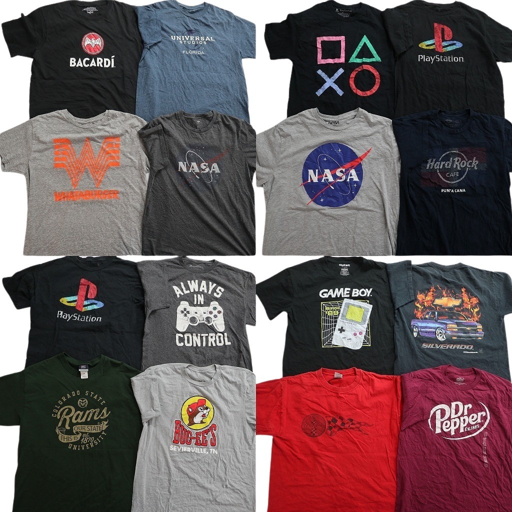 古着卸 有名企業 半袖Tシャツ 16枚セット (メンズ L ) NASA ドクターペッパー シボレー バッキーズ ハードロックカフェ 中古 古着 ND9982