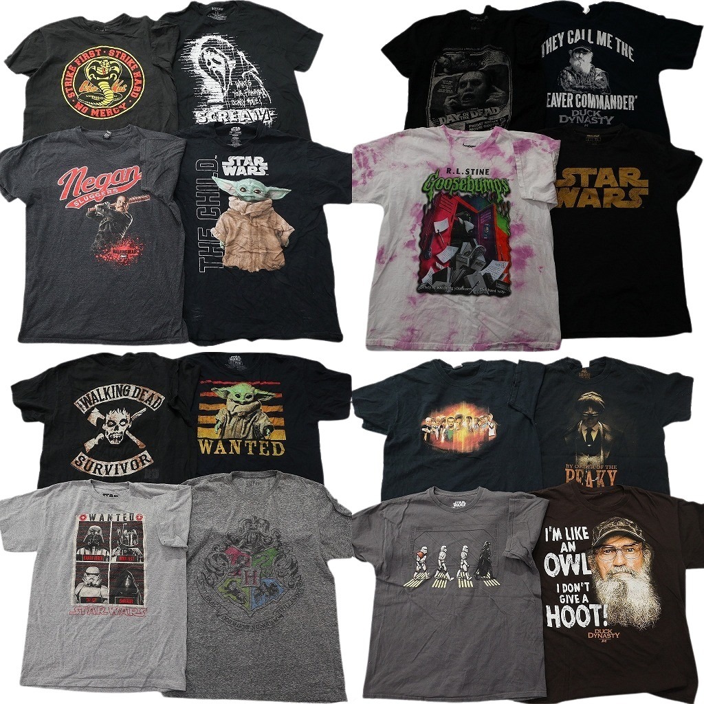 古着卸 まとめ売り 映画・ドラマ 半袖Tシャツ 16枚セット (メンズ L ) ホラー ハリーポッター スクリーム スターウォーズ 中古 古着 NE0002
