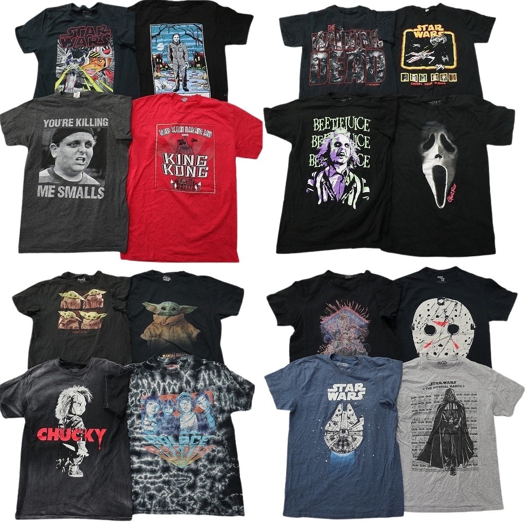 古着卸 まとめ売り 映画・ドラマ 半袖Tシャツ 16枚セット (メンズ M ) ホラー チャッキー ウォーキングデッド スターウォーズ 中古 NE0009