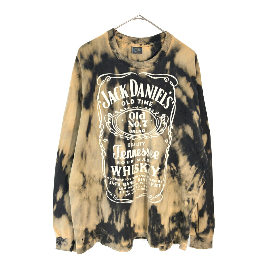 90年代 USA製 Jack Daniel’s ジャックダニエル 長袖Ｔシャツ 企業ロゴ タイダイ(メンズ XL)中古 古着 X5894