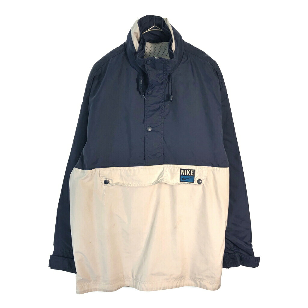 90年代 NIKE ナイキ ハーフジップ プルオーバージャケット スポーツ バイカラー(メンズ M)中古 古着 X5912|YAMAHISA USEDCLOTHINGSHOP