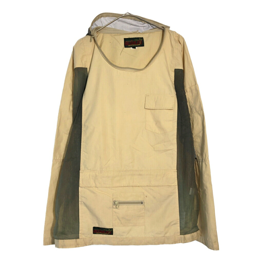 BUSHLINE モスキートパーカー メッシュ切り替え アウトドア アイボリー(メンズ)中古 古着 X5949
